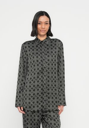 PLYMO NIGHT WEAR SHIRT - Button-down blouse - black