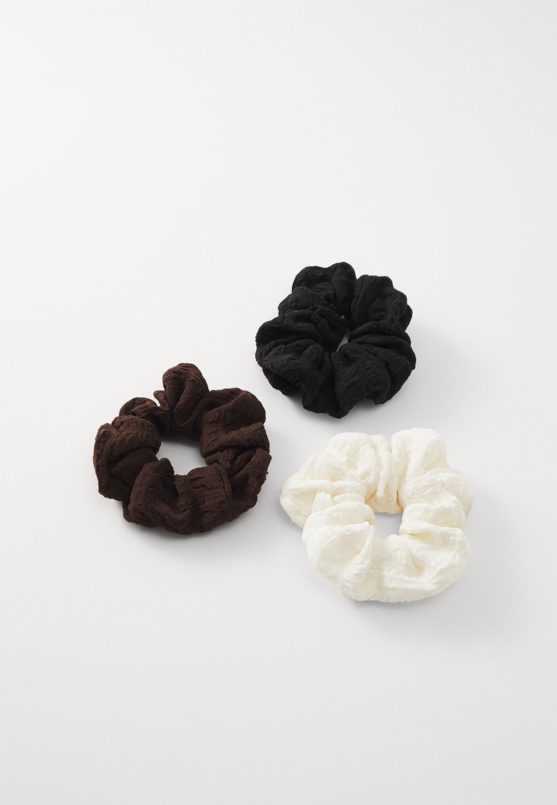 Pieces - PCRINAMA SCRUNCHIE 3 PACK - Hair styling accessory - black/white/brown, Enlarge