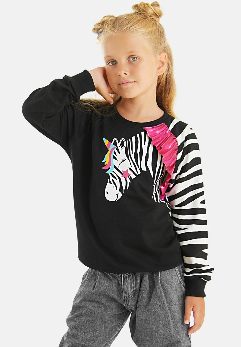 Denokids ZEBRA RUFFLED Sweater schwarz/zwart Zalando.nl