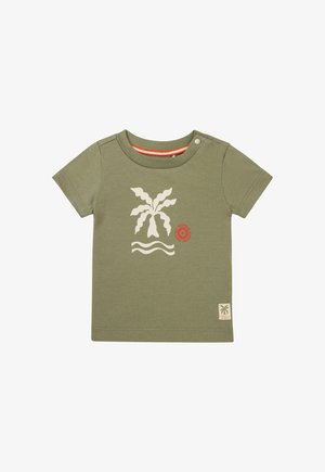 Print T-shirt - oil green