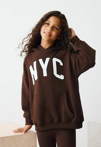 Next Kapuzenpullover - chocolate brown slogan