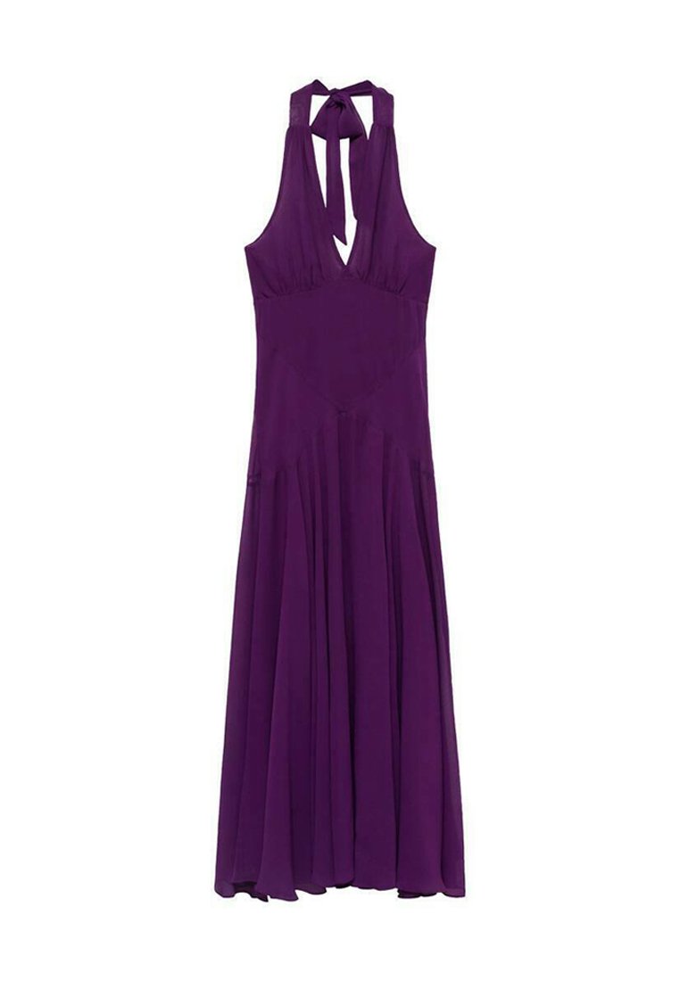 navy blue dress for baby girl MANGO Asymmetrical Pleated Dress