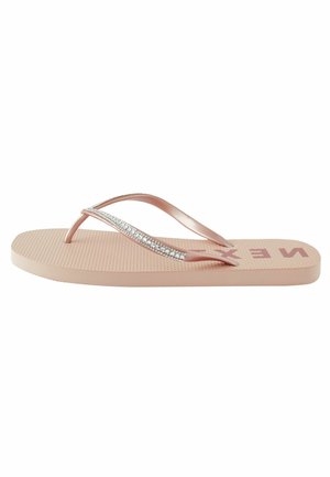 JEWELLED BEACH FLIP FLOPS   - Baseina apavi - rose gold
