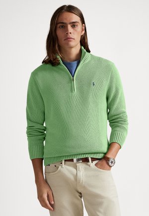 COTTON QUARTER-ZIP MOCKNECK SWEATER - Pulóver - outback green