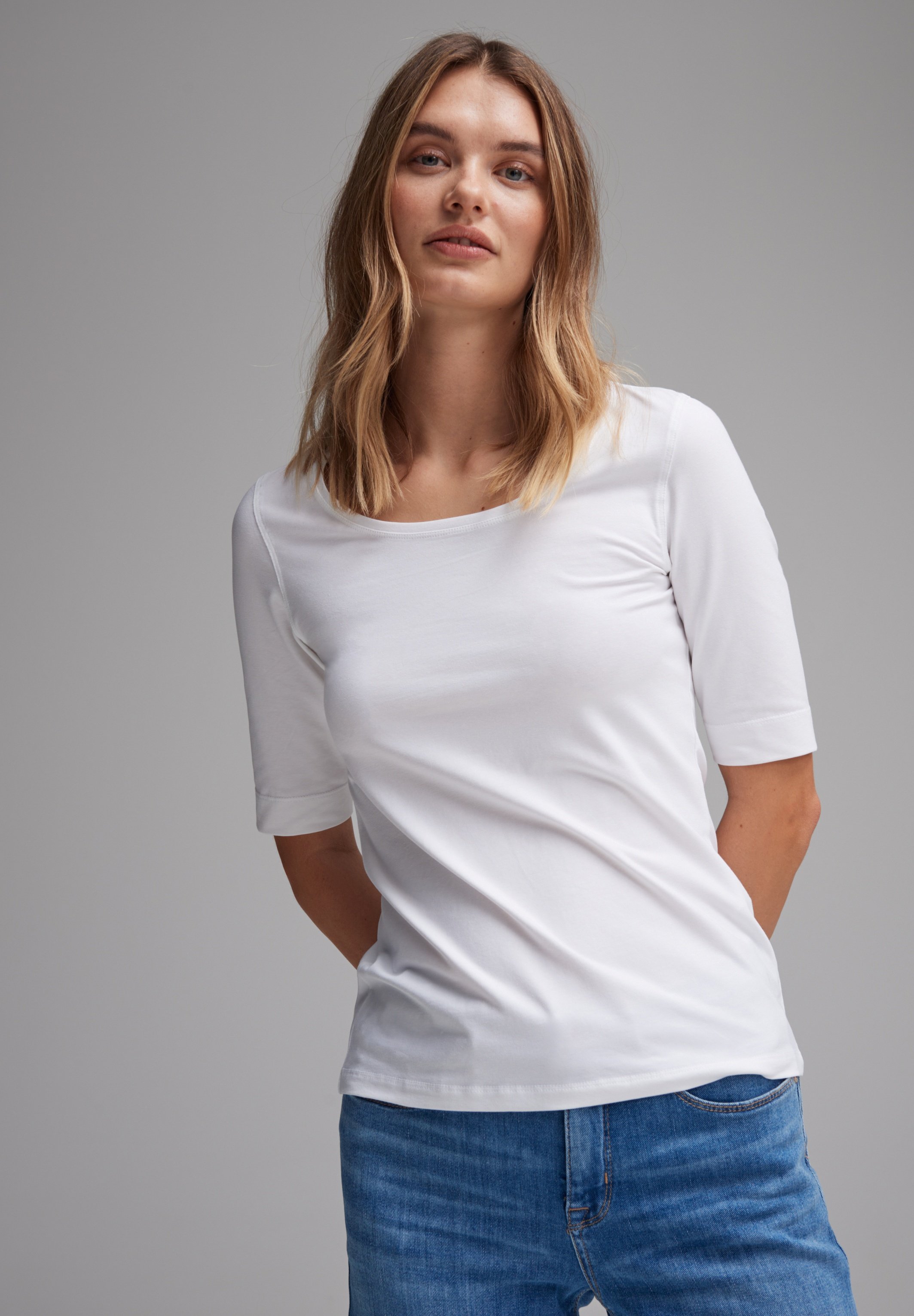 Opus SANIKA - T-shirt basic - white/wit - Zalando.nl