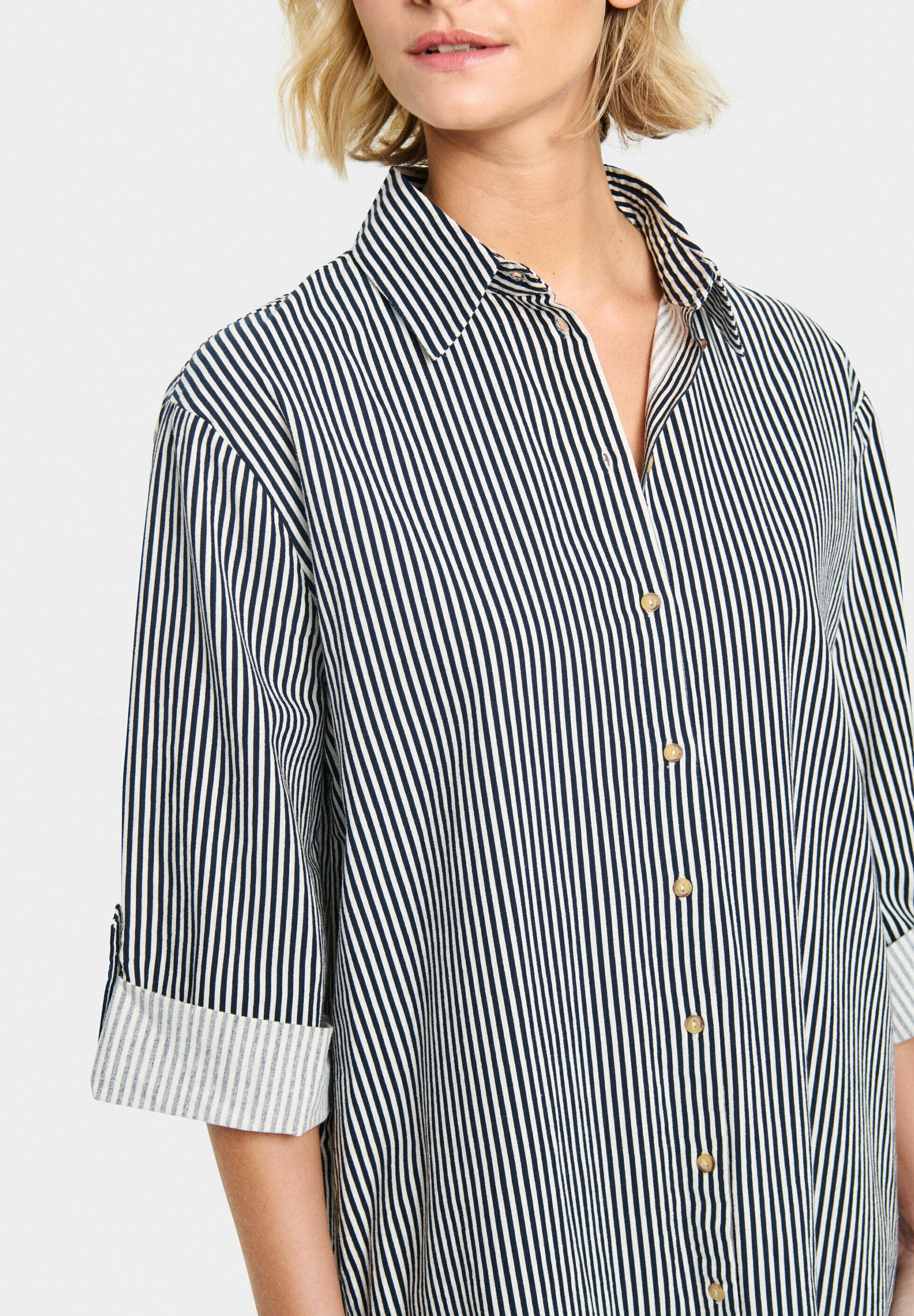 Saint Tropez ZALINDASZ STRIPE - Shirt dress - ice nightsky stripe