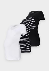 V NECK BASIC MATERNITY 3 PACK - T-shirt basique - black /white/multi-coloured