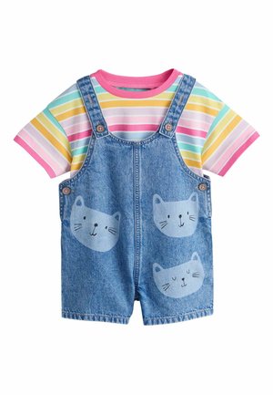 CAT PRINTED SET   - Kantáros nadrágok - mid wash