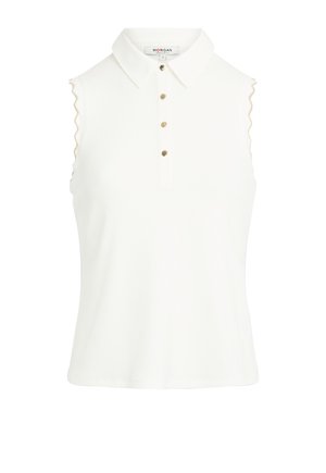 Morgan, MORGAN MORGAN SLEEVELESS TOP WITH A LAPEL COLLAR - Poloshirt - blanc