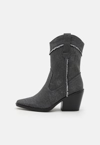 Cowboy-/Bikerstiefelette - black denim