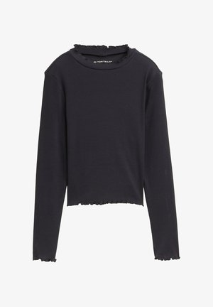 CROPPED MIT STRUKTUR - Bluză cu mânecă lungă - coal grey