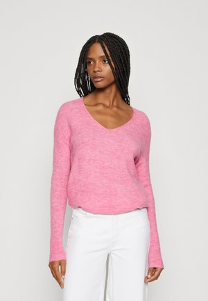 JDY JDYELANORA V NECK - Pullover - pink cosmos melange