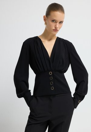 FRONT BUTTON - Bluse - black