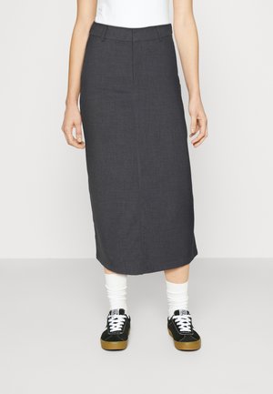 ONLY ONLMICHELLE SLIT SKIRT - Jupe longue - dark grey melange