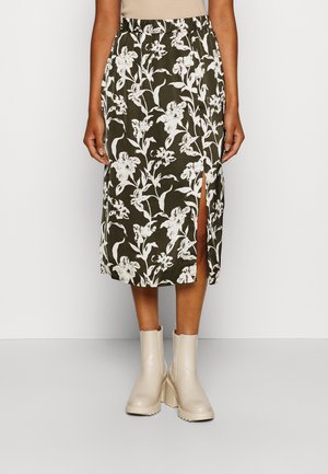 VILA Tall VIJILIA SLIT SKIRT - Φούστα σε γραμμή Α - forest night/siri