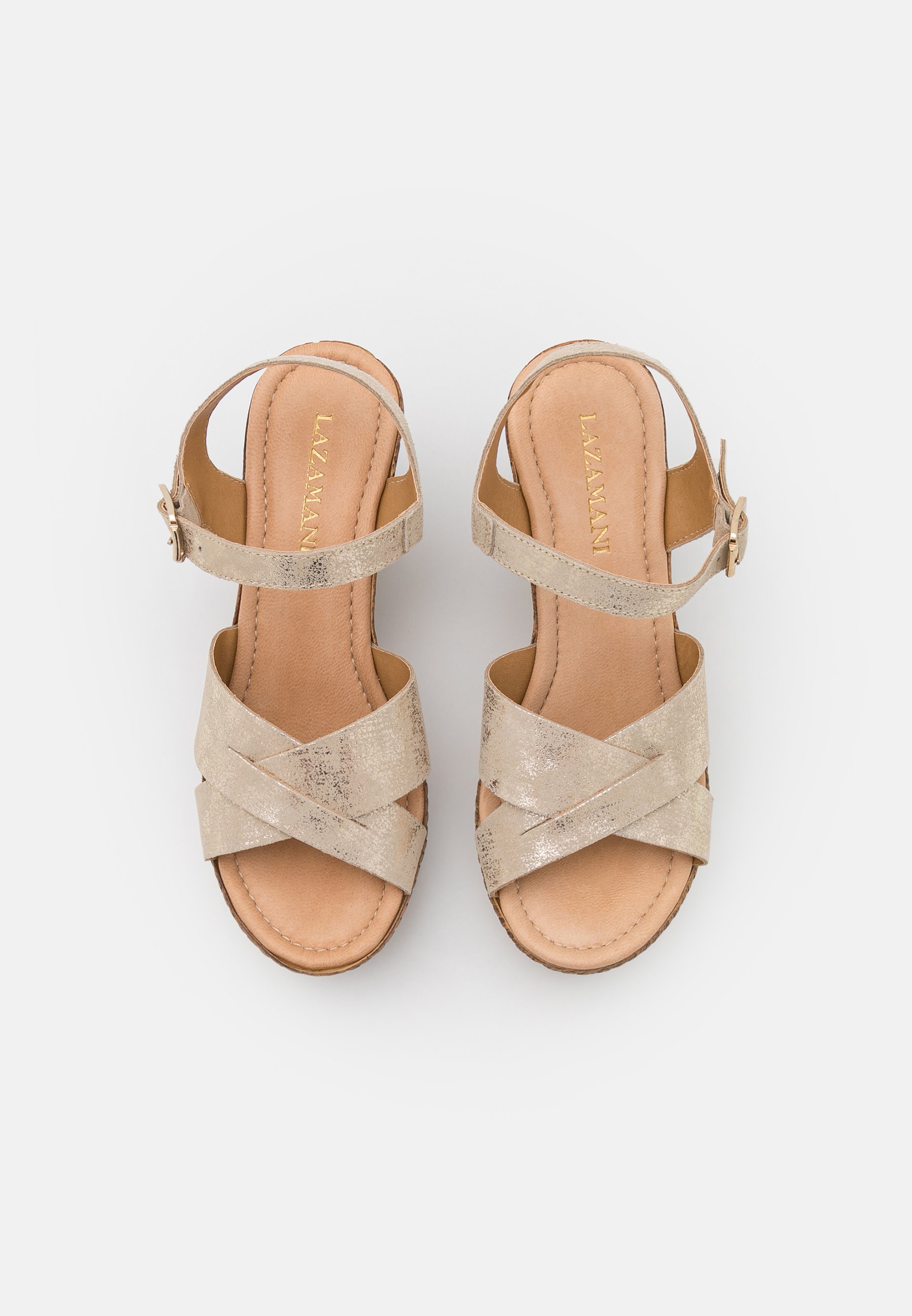 Lazamani Sandalen met plateauzool - gold/goudkleurig - Zalando.nl