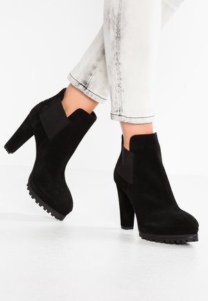 High heeled ankle boots - black