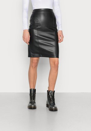 NEWNESS COATED SKIRT - Pencil skirt - black
