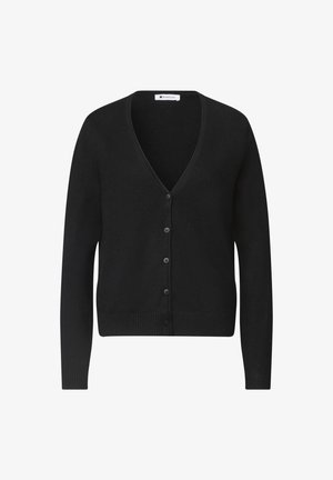 Street One, CADIGAN MIT V-NECK UND KNOPFLEISTE - Strickjacke - black