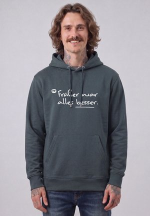 watapparel, FRÜHER WAR ALLES BESSER UNISEX - Kapuzenpullover - india ink grey