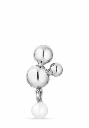 ATOMIC STUD W. PEARL PENDANT RIGHT - Single earring - silver coloured