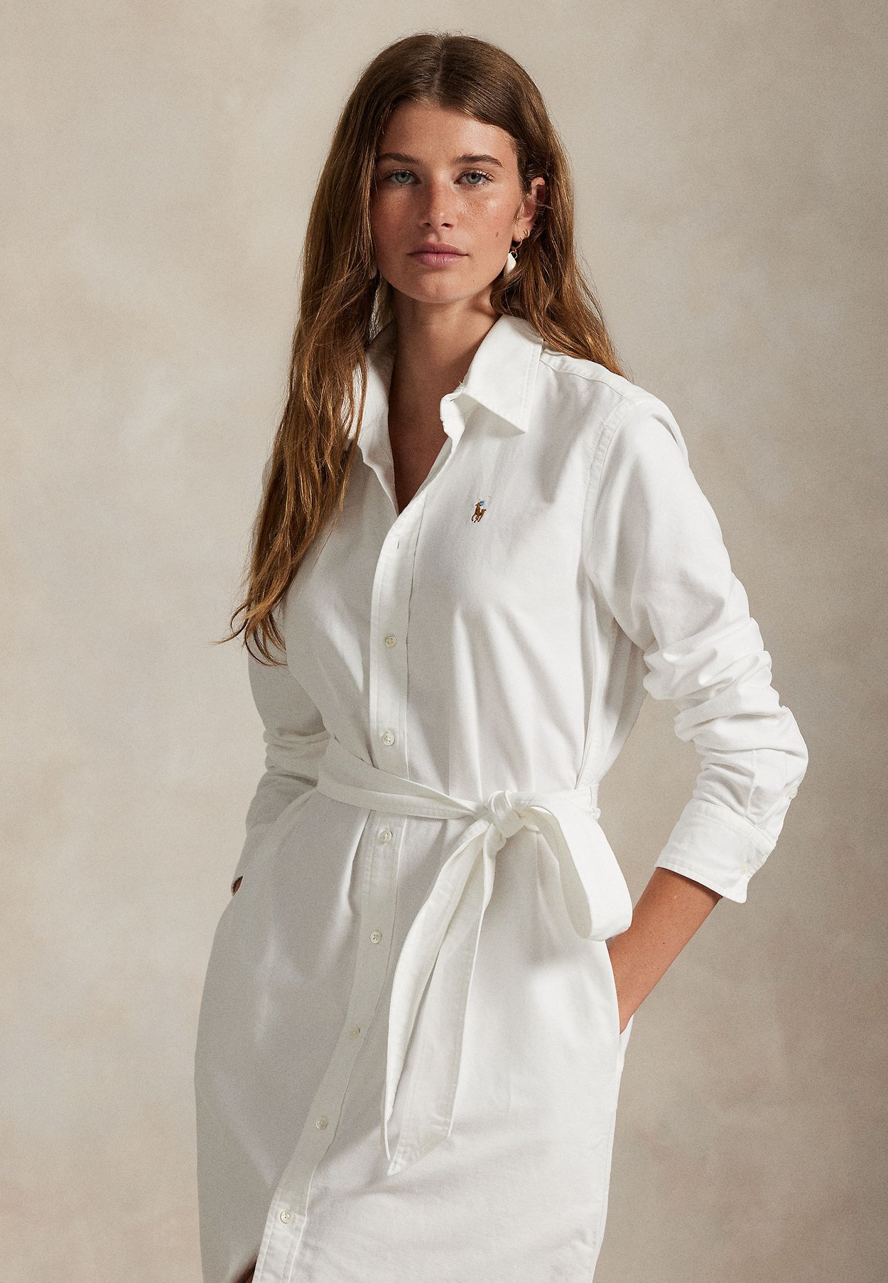 Polo Ralph Lauren Cory Long Sleeve Day Dress - White