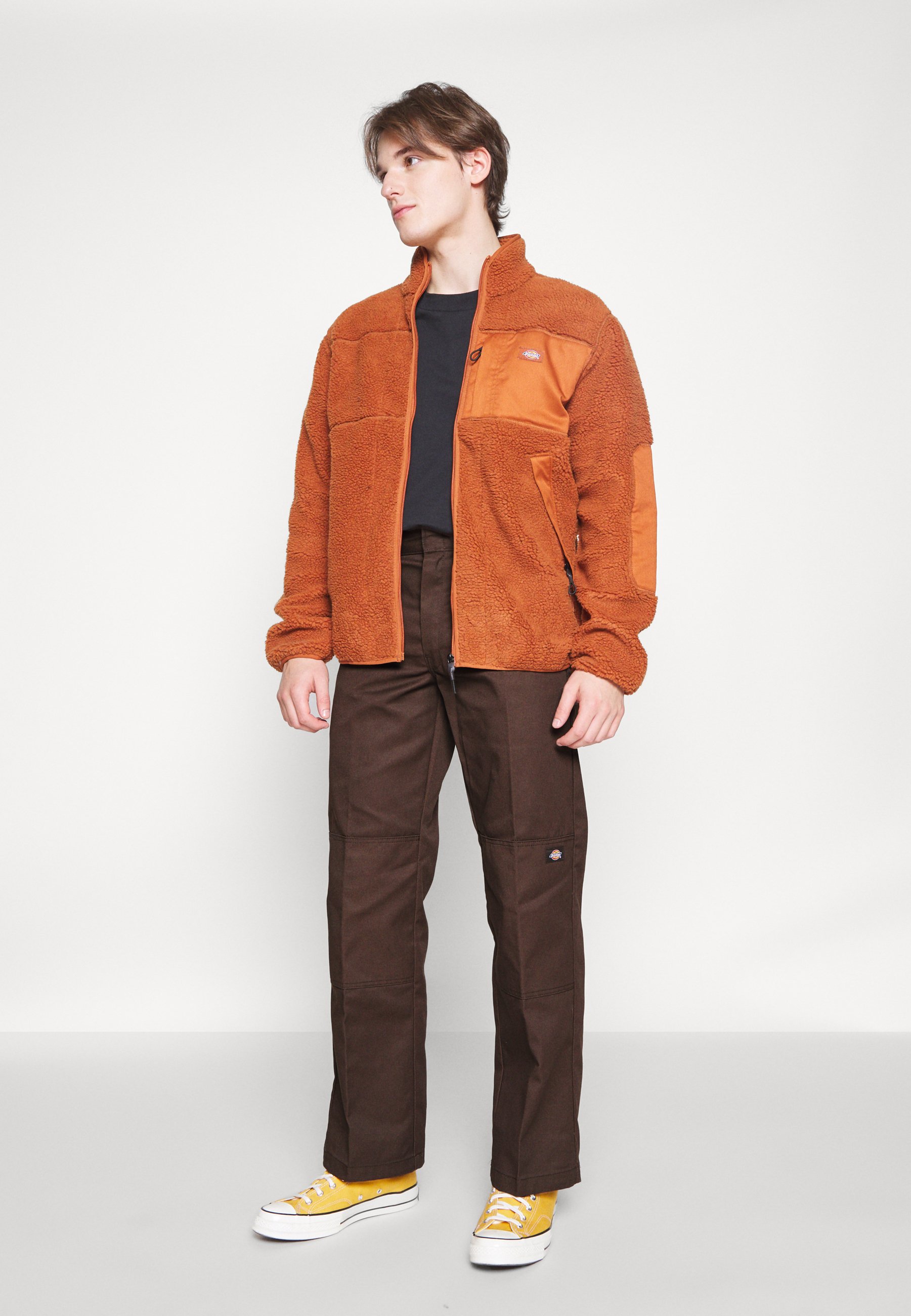 Dickies DOUBLE KNEE - Pantaloni - dark brown/maroniu închis