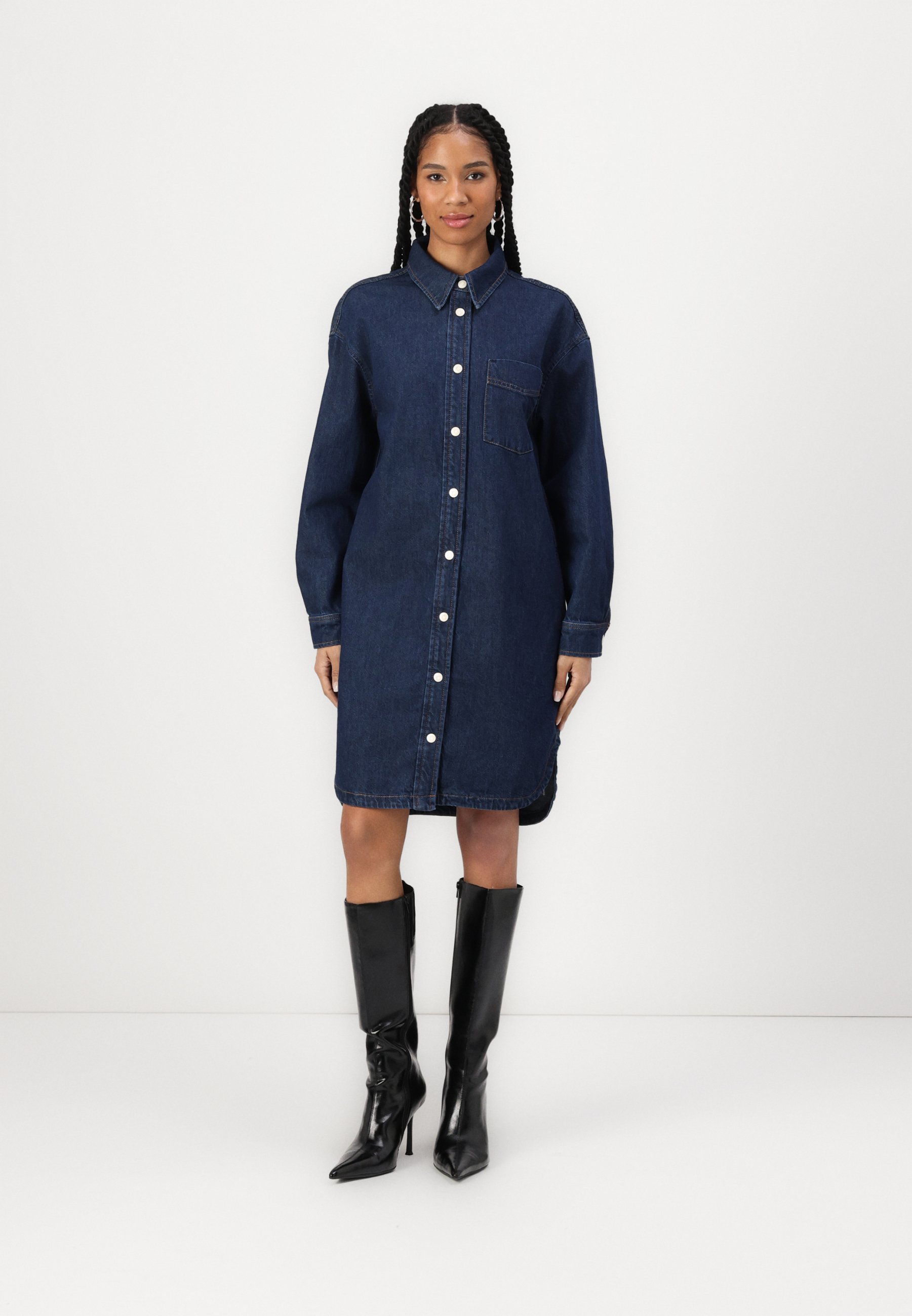 open lace back dress Samantha Risen Denim Dress main image 1
