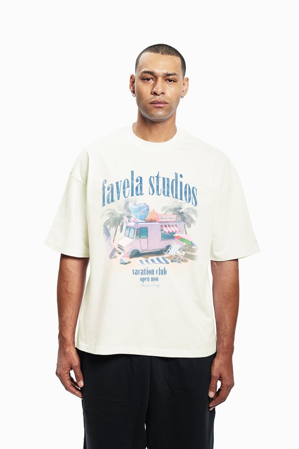VACATION CLUB UNISEX - Print T-shirt - vanilla