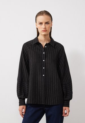 Anna Field Button-down blouse - black/white