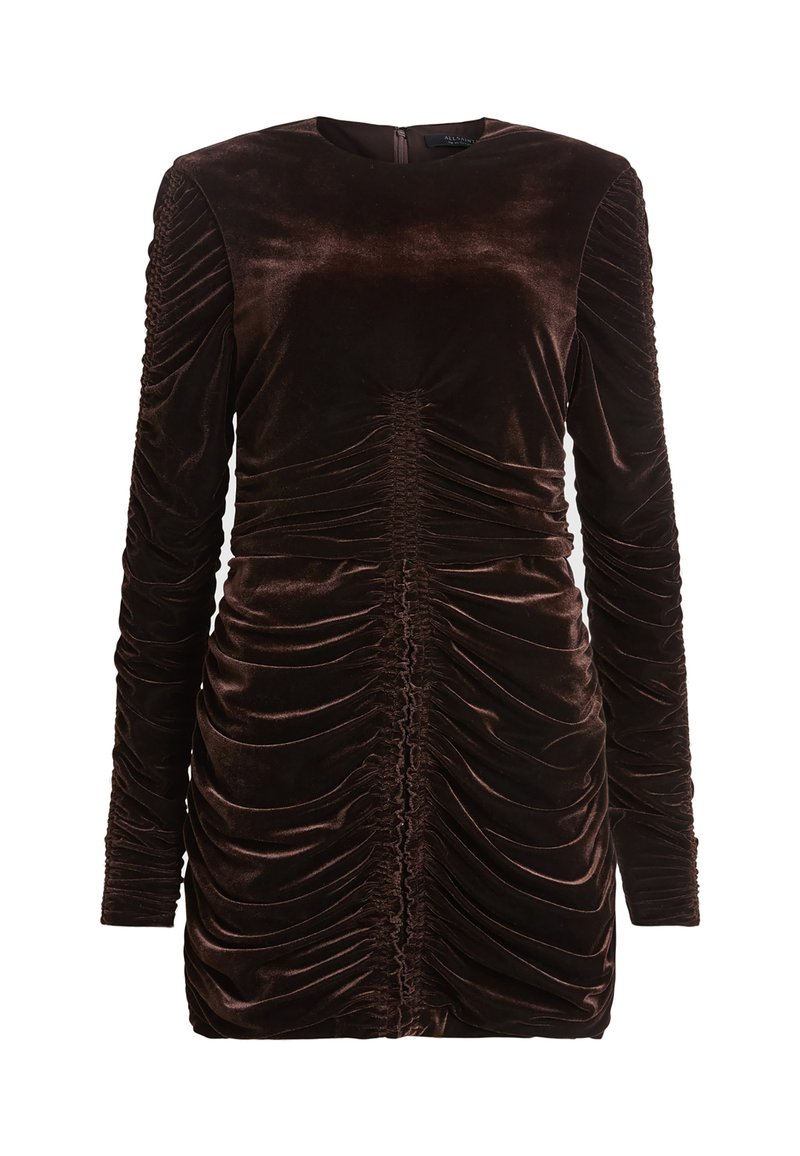AllSaints Cocktailjurk donkerbruin