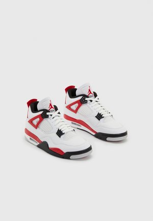 Jordan AIR JORDAN 4 RETRO - Sneakers alte - white/fire red/black/neutral grey