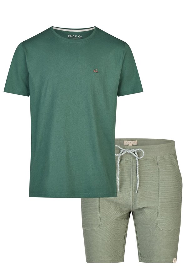 SHORT SET - Pyjama - dunkelgrün grün