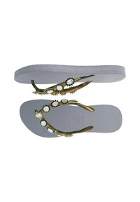 Uzurii Infradito Precious Bloom White - Black Con Fiori 3D - Suola Morbida In Gomma - 6