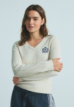 REGULAR FIT CABLE  - Svetrík - cream