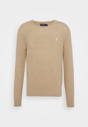 COTTON-LINEN CREWNECK SWEATER - Maglione - beige