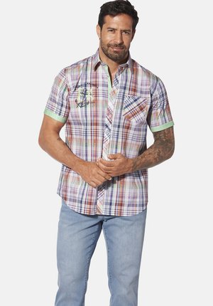 KURZARM OLIAN - Hemd - orange kariert