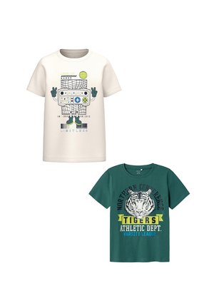 REGULAR FIT  SET - Print T-shirt - weiß grun