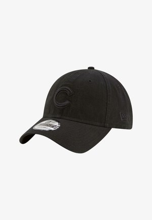 Black baseball cap with a structured design, featuring an embroidered "C" logo on the front, and a gently curved bill.