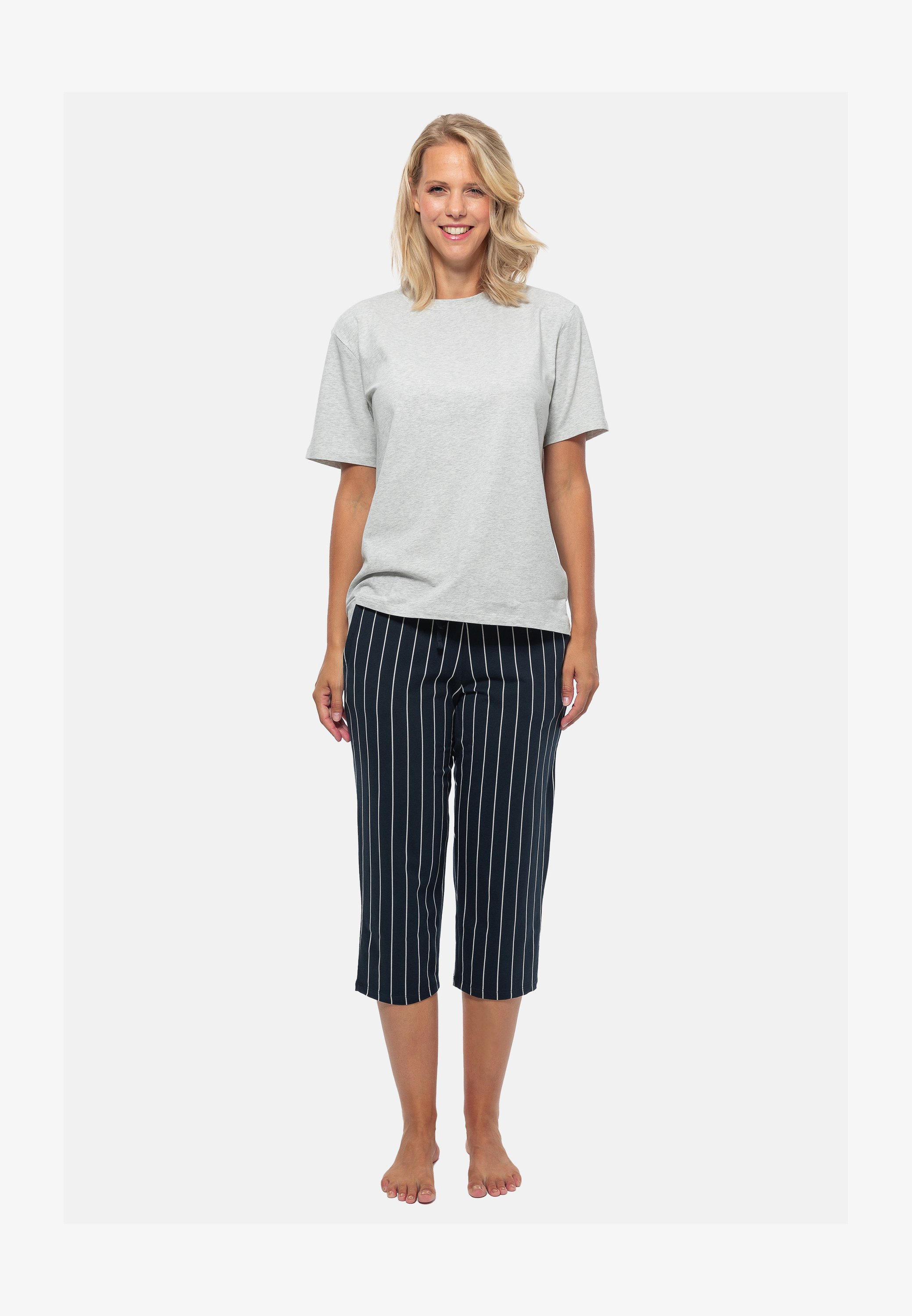 Schiesser Pigiama Lungo In Cotone Donna – Notte Confortevole Con Top Floreale E Pantaloni Tinta Unita