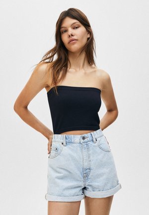 Denim shorts - stone blue denim