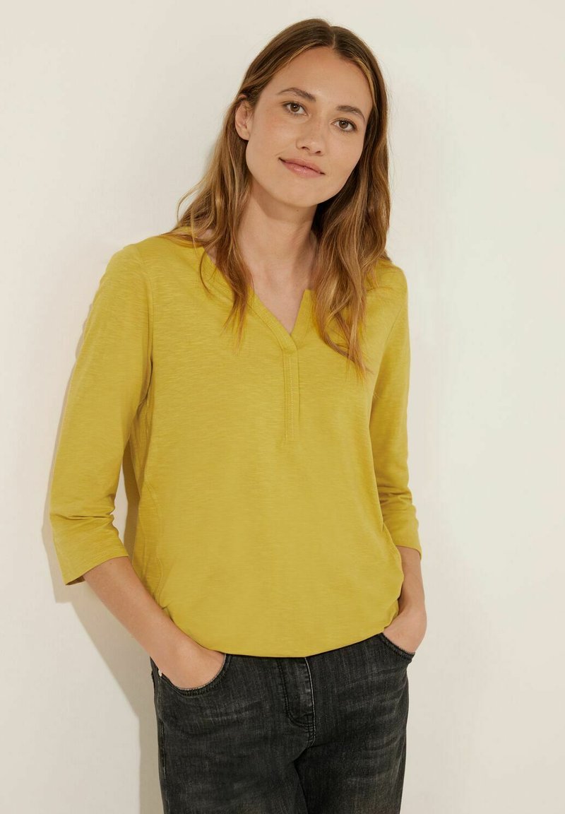 T-shirt Manches Longues Col En V Cecil Pour Femme - Coton Basique, Polyvalent, Taille M