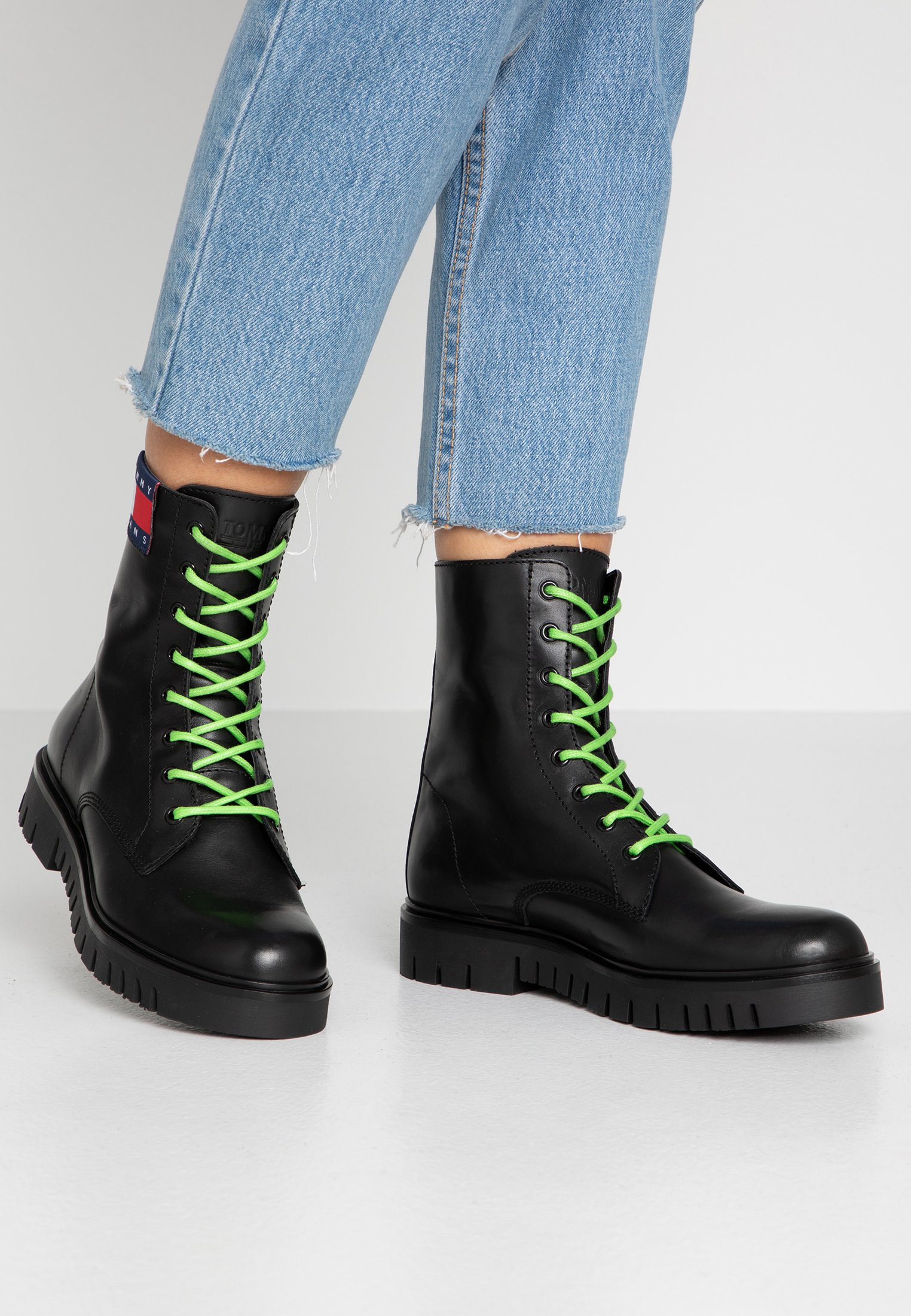 tommy jeans lace up boots