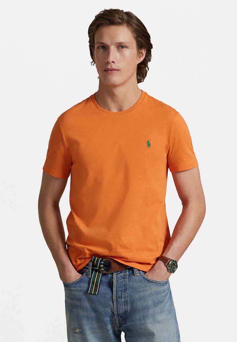 Polo Ralph Lauren CUSTOM SLIM FIT JERSEY CREWNECK T-SHIRT - Basic póló - bedford orange