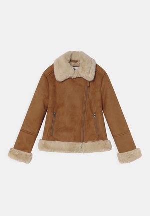 SHEARLING BIKER JACKER - Winterjas - brown