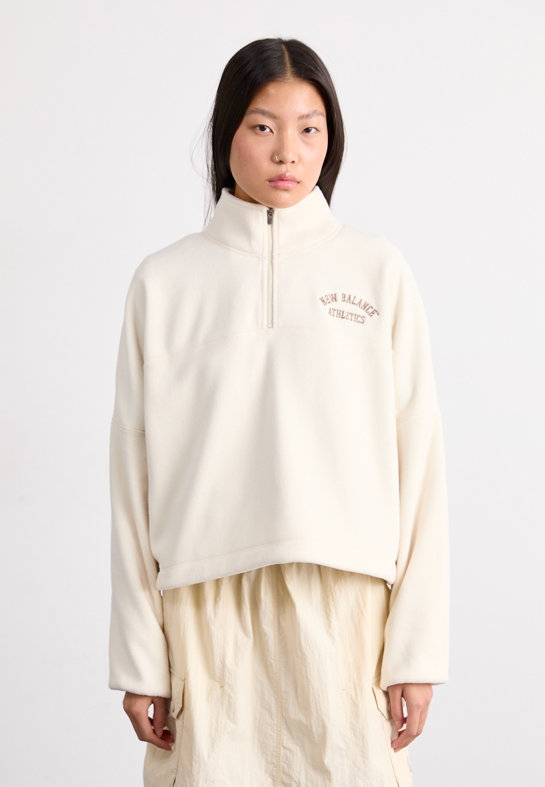 New Balance GRAPHIC POLAR HALF ZIP - Fleecetrøjer - beige - Zalando.dk