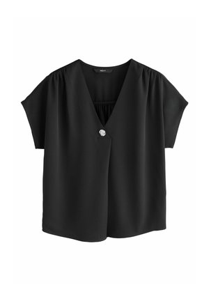SHORT SLEEVE V-NECK  - Blúzka - black