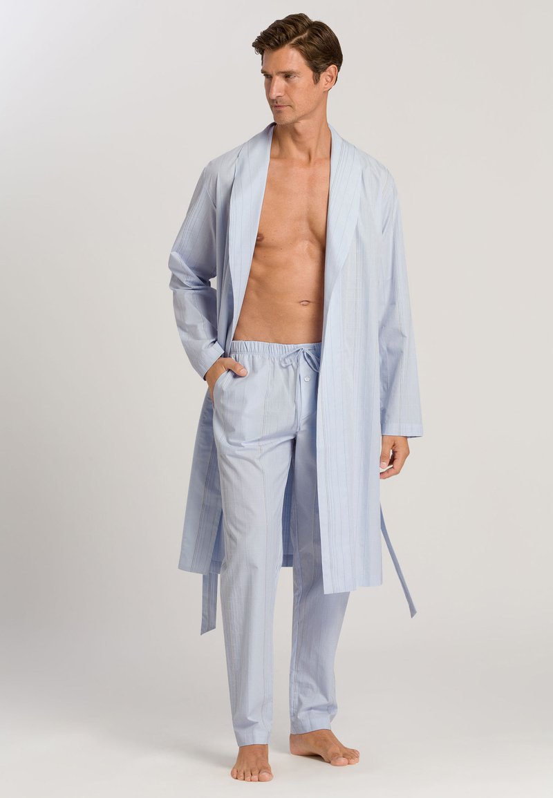 Herren Badehosen | Hanro AUREL Bademantel classy check/hellblau - KW54895 Herren Badehosen | Hanro AUREL Bademantel classy check/hellblau - KW54895
