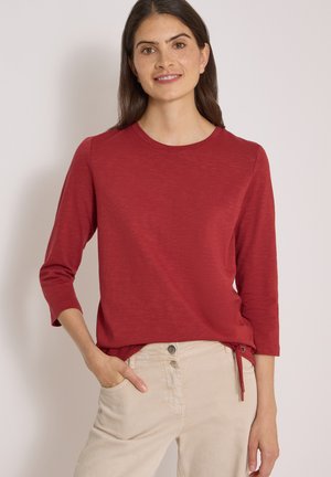 Cecil, 3/4-SLEEVE ROUND-NECK TOP IN A PLAIN COLOUR - T-shirt à manches longues - russet red