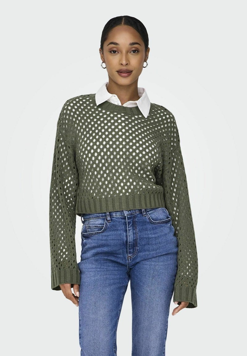 ONLY NORMAL GESCHNITTEN - Pullover - khaki